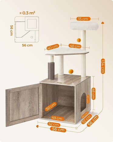 Pets Gifts Krabpaal met Kattenmeubel Ebbs grijs