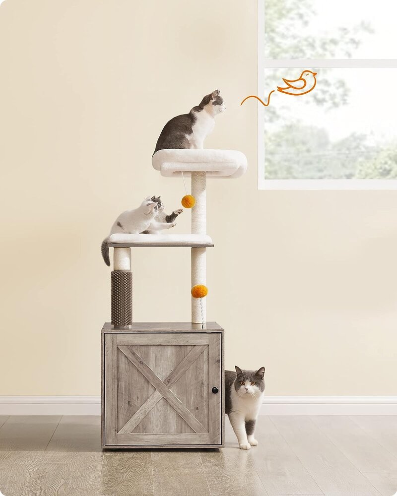 Pets Gifts Krabpaal met Kattenmeubel Ebbs grijs