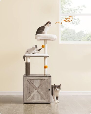 Pets Gifts Krabpaal met Kattenmeubel Ebbs grijs