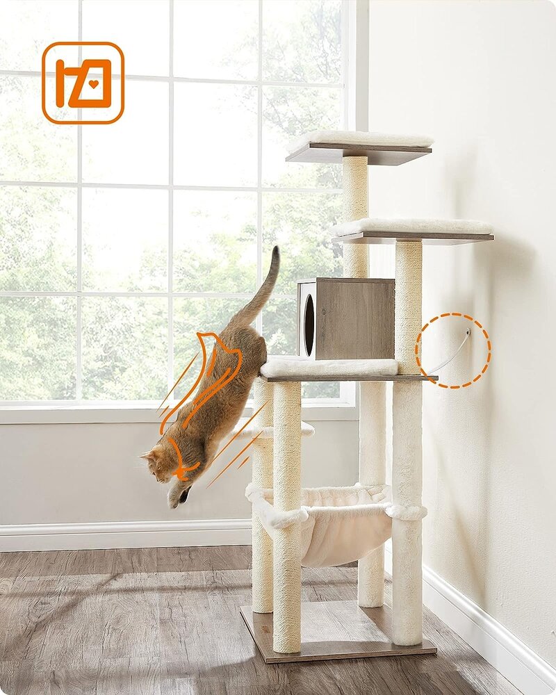 Pets Gifts Houten Krabpaal Oberau grijs