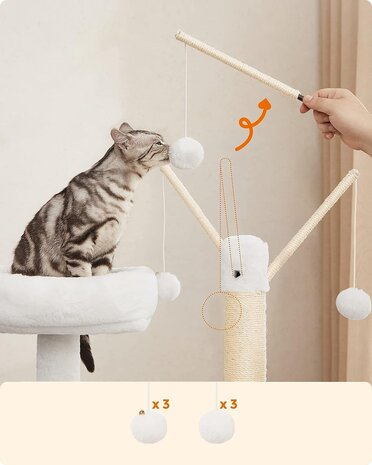 Pets Gifts Krabpaal met Kattenmeubel grijs Pets Gifts Krabpaal met Kattenmeubel grijs