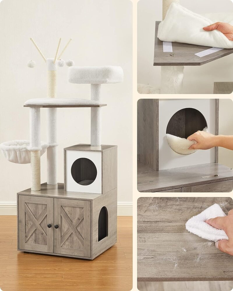 Pets Gifts Krabpaal met Kattenmeubel grijs Pets Gifts Krabpaal met Kattenmeubel grijs