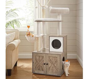 Pets Gifts Krabpaal met Kattenmeubel grijs Pets Gifts Krabpaal met Kattenmeubel grijs