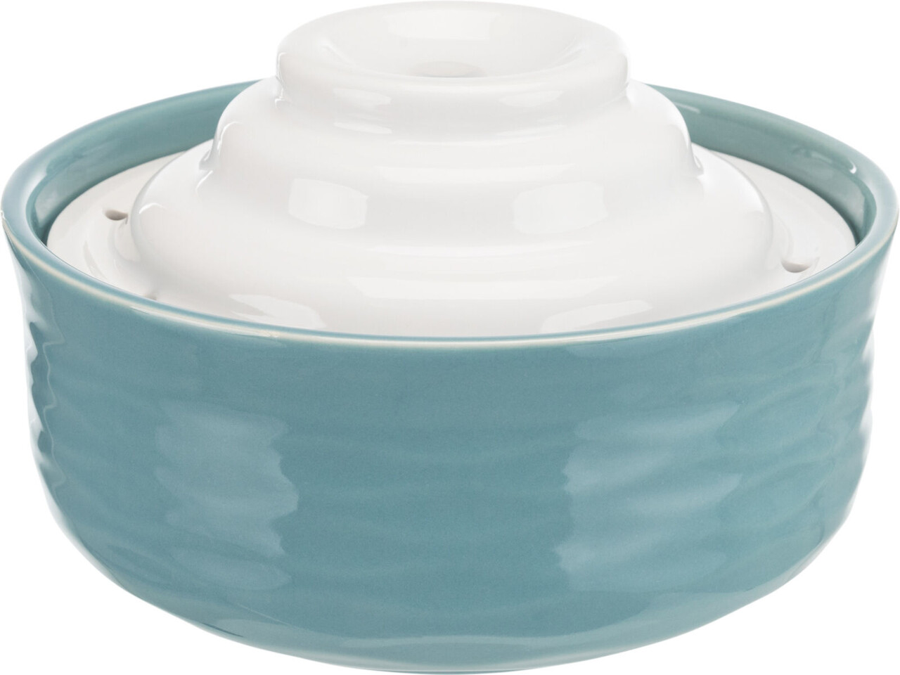 Trixie Keramische Waterfontein Petrol/wit 1.5 Liter Trixie Keramische Waterfontein Petrol/wit 1.5 Liter