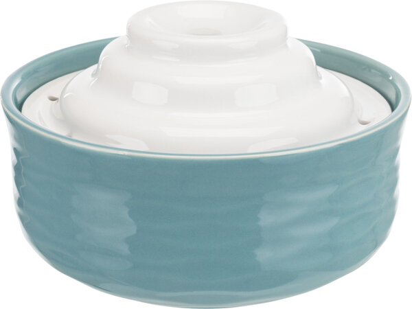 Trixie Keramische Waterfontein Petrol/wit 1.5 Liter Trixie Keramische Waterfontein Petrol/wit 1.5 Liter