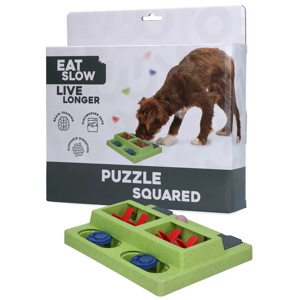 Eat Slow Live Longer Honden Puzzel Squared