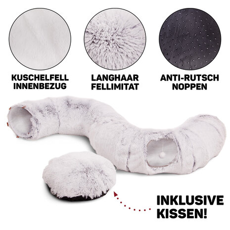 CanadianCat Company Kattentunnel Otis licht grijs