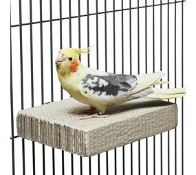 Happy Bird Zitplank voor papegaaien en parkieten om te slopen van golfkarton Medium