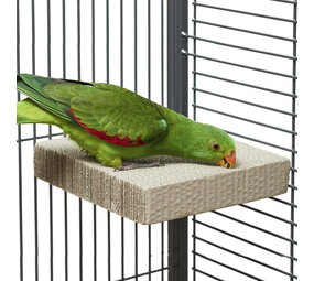 Happy Bird Hoek Zitplank voor alle papegaaien en parkieten om te slopen van golfkarton Large