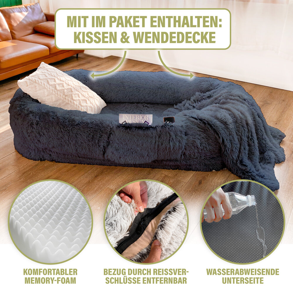 Little Lord Hondenbed XXL 190 cm donker grijs