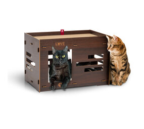 CanadianCat Company Kattenhuis met Krabkarton Walnoot