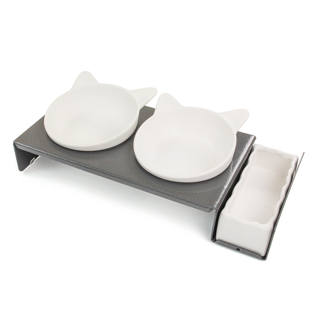 CanadianCat Company Cat Dinner Food Bar Undustrial Metaal Grijs