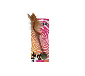 Addicted! Stick with Ball & Feathers kattenspeeltje