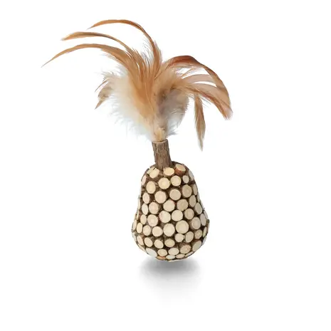 Addicted! Wooden Wobbler with Feathers kattenspeeltje
