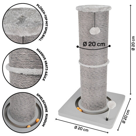 CanadianCat Company Carla Krabstam Ø20cm Grijs CanadianCat Company Carla Krabstam Ø20cm Grijs