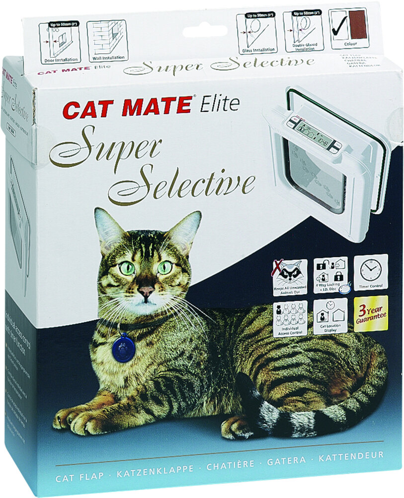 Petmate Kattenluik met ID Elite Cate wit