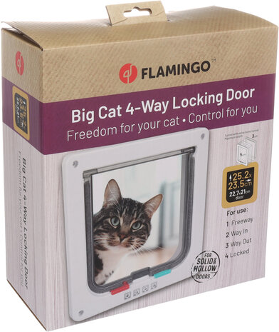 Flamingo Kattenluik Groot met Tunnel 4 standen wit