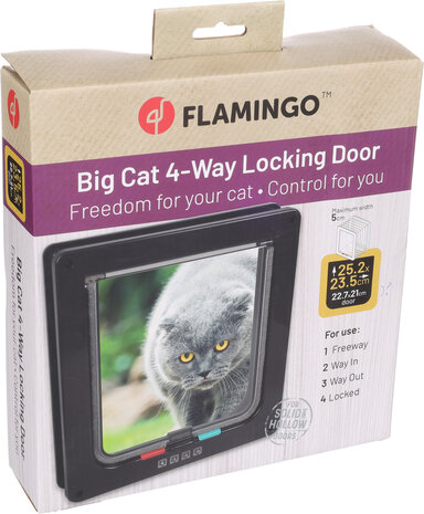 Flamingo Kattenluik Groot  4 standen Vego zwart Flamingo Kattenluik Groot  4 standen Vego zwart