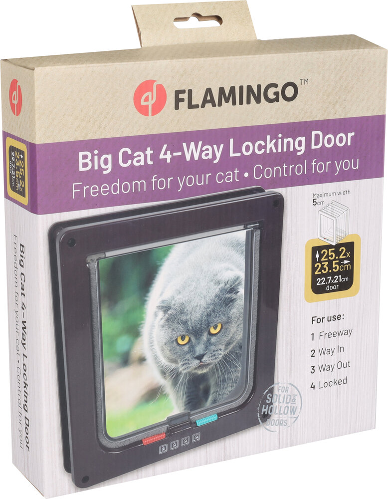 Flamingo Kattenluik Groot  4 standen Vego bruin