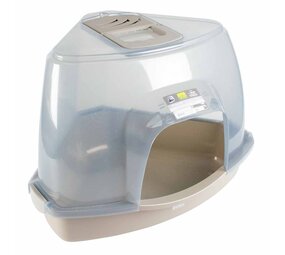 EBI Hoek Kattenbak Prism 60 Transparant grijs EBI Hoek Kattenbak Prism 60 Transparant grijs