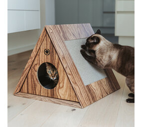 CanadianCat Company Krabmeubel Triangle House Walnoot bruin
