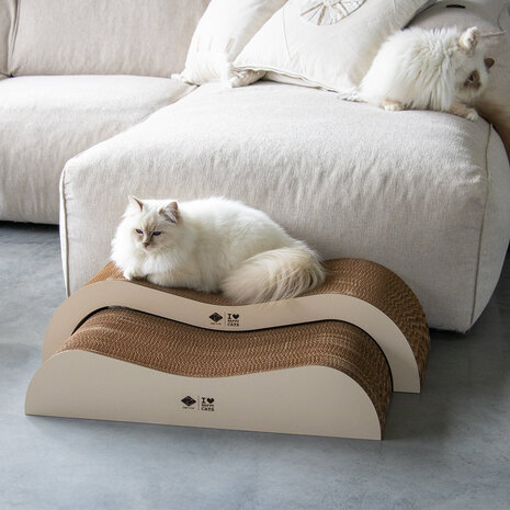 I Love Happy Cats Krabkarton Archie Bruin/Beige 2 stuks