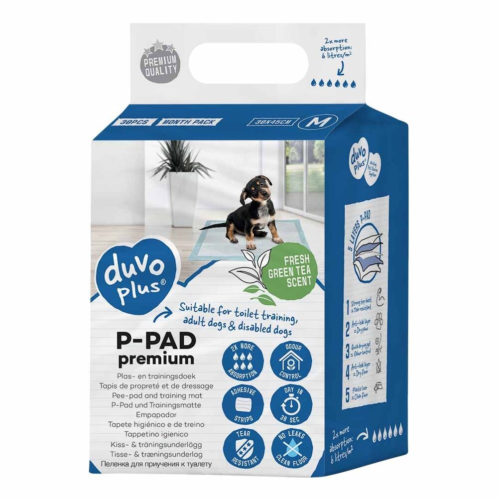 Duvo+ Puppy Pads Groene Theegeur - 30 stuks (30 x 45 cm)