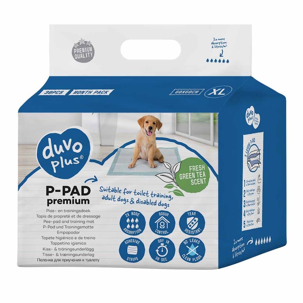 Duvo+ Puppy Pads Groene Theegeur - 30 stuks (60 x 60 cm)