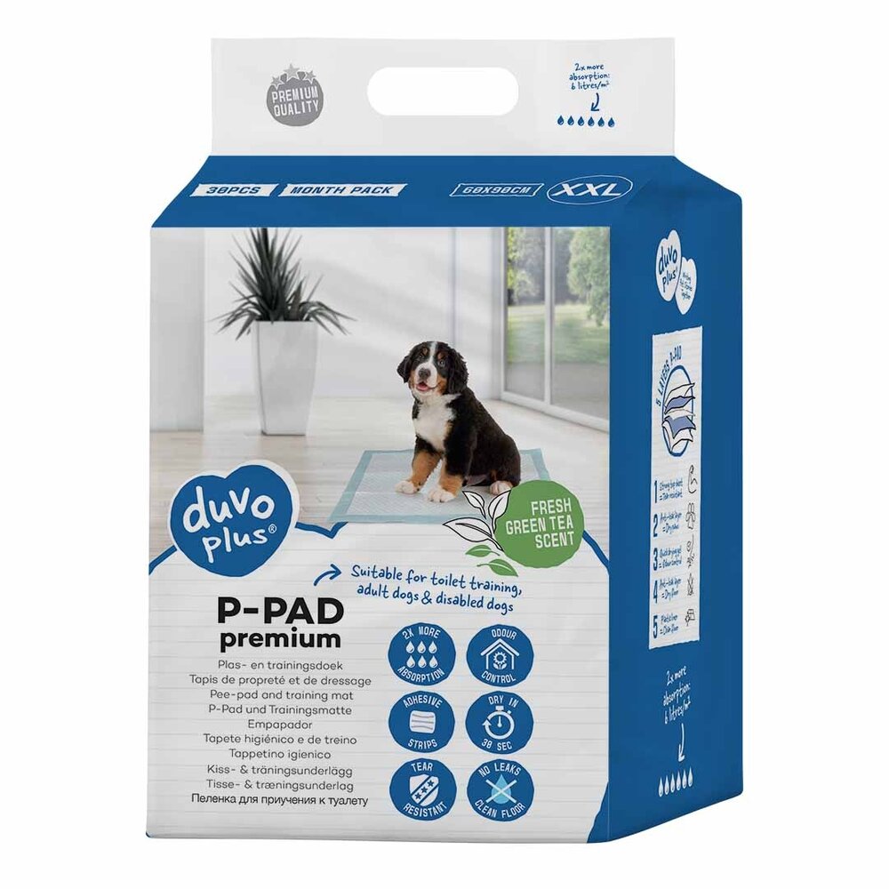 Duvo+ Puppy Pads Groene Theegeur - 30 stuks (60 x 90 cm)