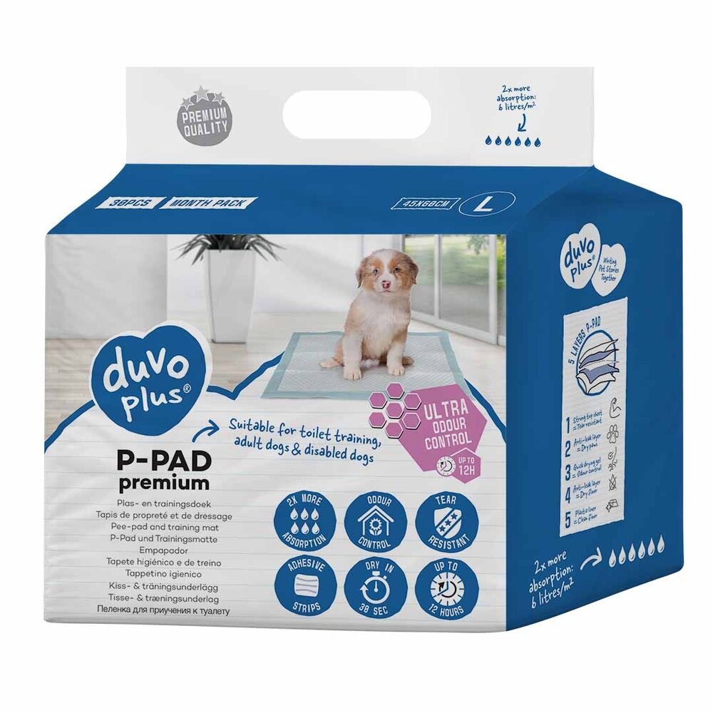 Duvo+ Puppy Pads Ultra Geurcontrole - 30 stuks (45 x 60 cm) Duvo+ Puppy Pads Ultra Geurcontrole - 30 stuks (45 x 60 cm)