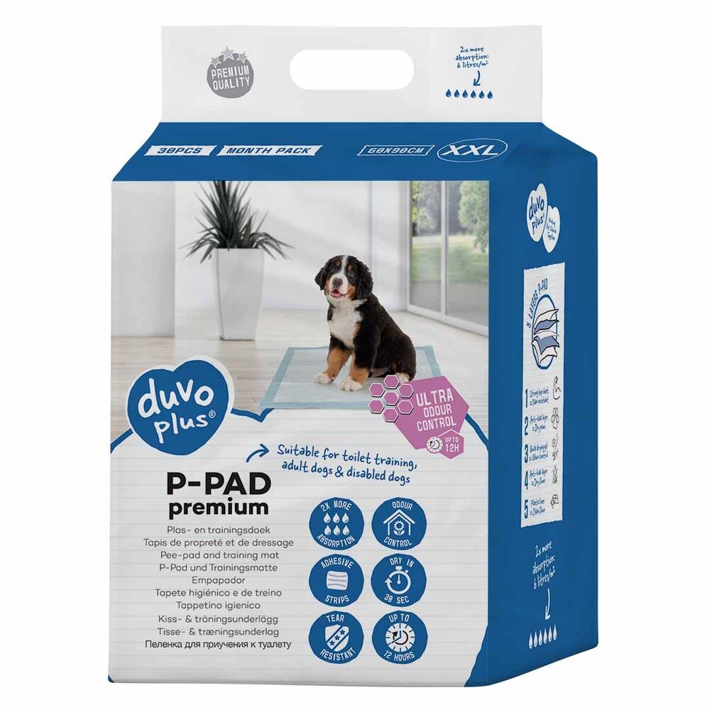 Duvo+ Puppy Pads Ultra Geurcontrole - 30 stuks (60 x 90 cm) Duvo+ Puppy Pads Ultra Geurcontrole - 30 stuks (60 x 90 cm)