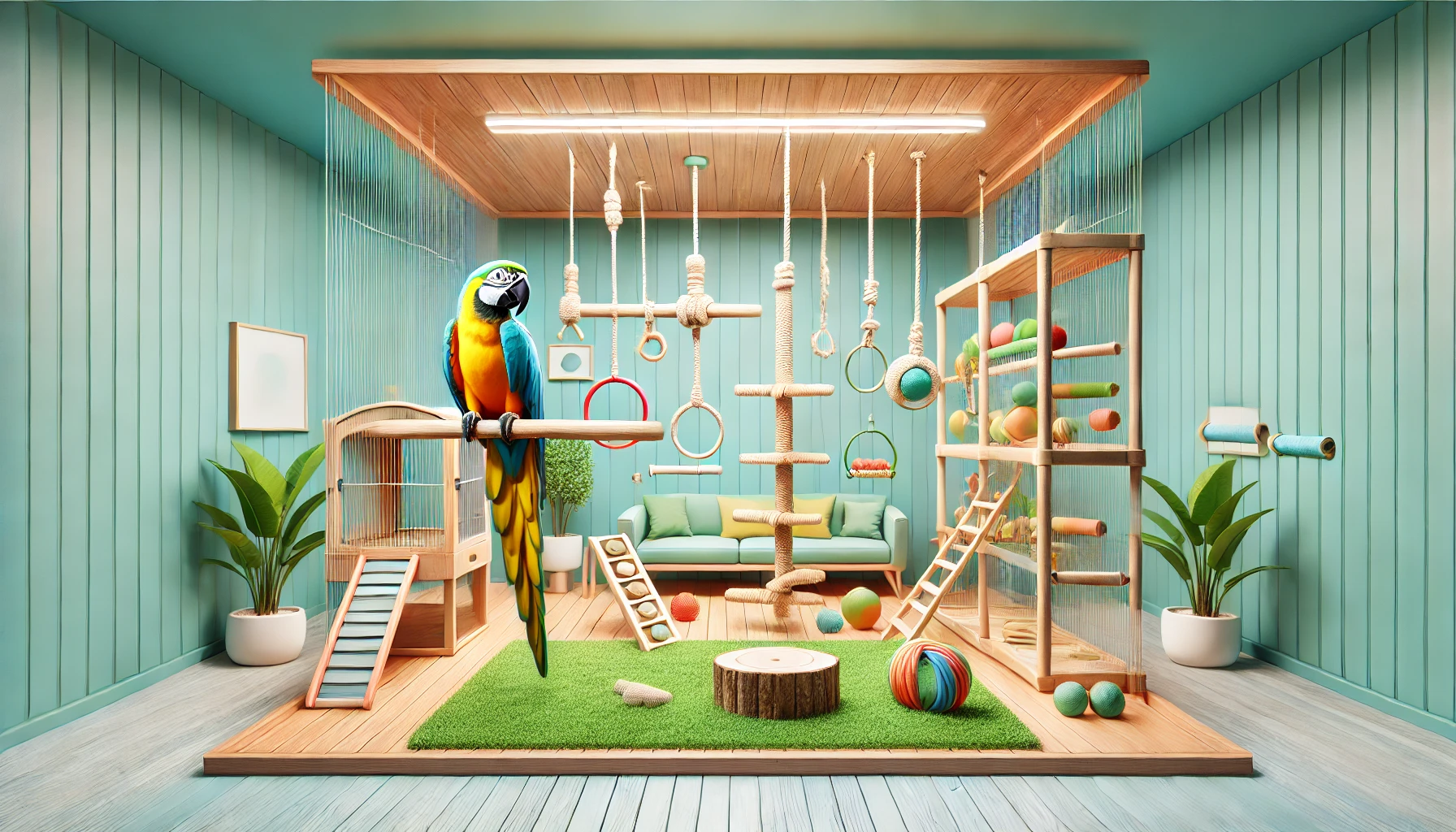 Hoeveel ruimte heeft een grote papegaai zoals een Ara nodig?