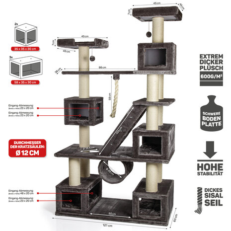 CanadianCat Company Krabmeubel Logan XXL Donkergrijs CanadianCat Company Krabmeubel Logan XXL Donkergrijs
