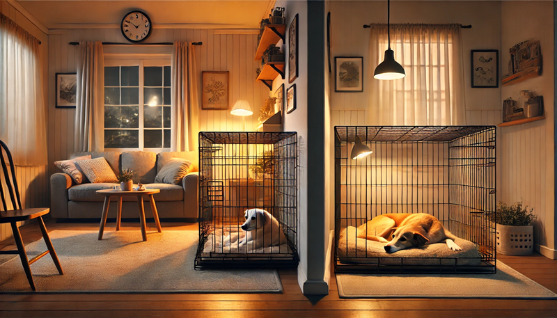 Hondenbench in de woonkamer of aparte kamer: Wat is beter?