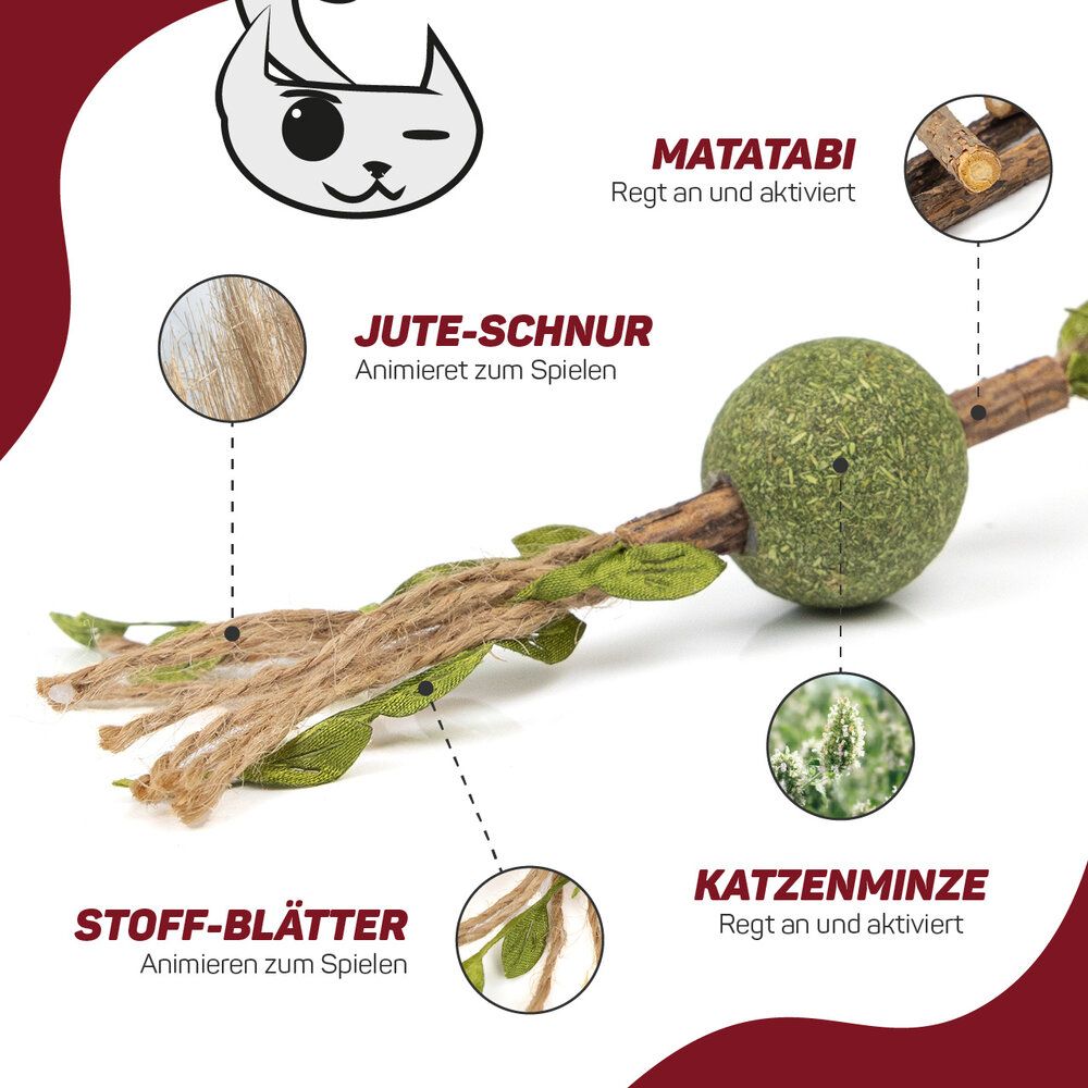 CanadianCat Company Kattenspeeltje Jute Koord met Catnip Bal CanadianCat Company Kattenspeeltje Jute Koord met Catnip Bal