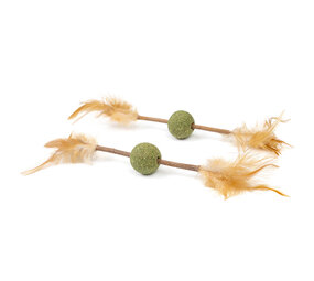 CanadianCat Company Kattenspeeltje Catnip Bal met Matatabi Stick en Veer CanadianCat Company Kattenspeeltje Catnip Bal met Matatabi Stick en Veer