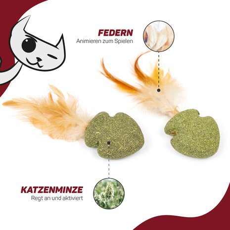 CanadianCat Company Kattenspeeltje Catnip Nuggets 2st met Veren