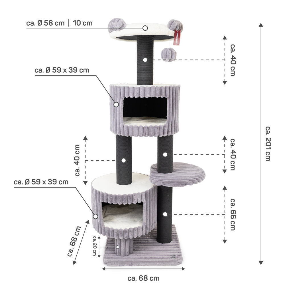 CanadianCat Company Design Krabpaal Edmond grijs CanadianCat Company Design Krabpaal Edmond grijs