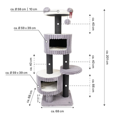 CanadianCat Company Design Krabpaal Edmond grijs CanadianCat Company Design Krabpaal Edmond grijs