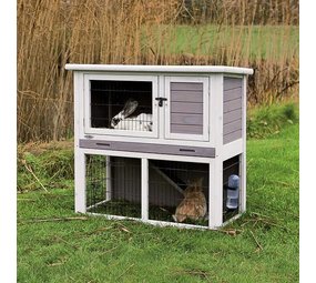 Trixie Konijnenhok Natura 104 cm grijs/wit