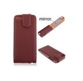 iPhone 5 / 5S lederen flip hoesje - met spiegeltje