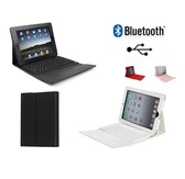 iPad 2 / 3 / 4 lederen hoes met bluetooth toetsenbord