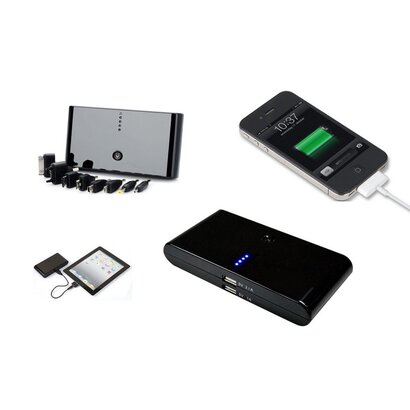 Universele duo USB snel Noodlader - 12000mAh (ook voor uw tablet)