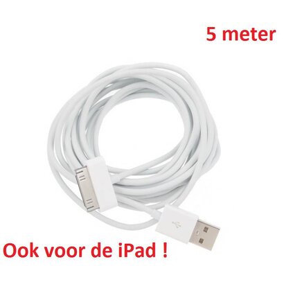 iPad / iPod / iPhone 5 meter usb kabel (5m)