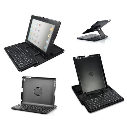 iPad 2 / 3 / 4 Luxe bluetooth toetsenbord hoes - 360 graden