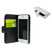 iPhone 5 / 5S lederen flip hoes - met bankpas vakjes