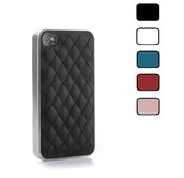 iPhone 4 / 4S hoesje lederen - Chrome met kussentjes