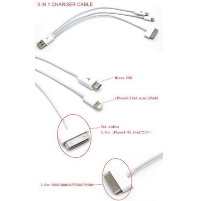 iPhone / Samsung / Micro USB kabel in