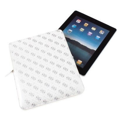 iPad 2 / 3 / 4 Stijlvolle witte sleeve hoes 10 inch met rits- Guess