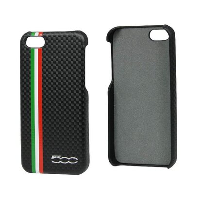 iPhone 5 / 5S Originele Fiat 500 hoes met Carbon - Zwart